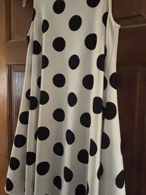 MOA USA White Polka Dot Swing Dress with Black Dots